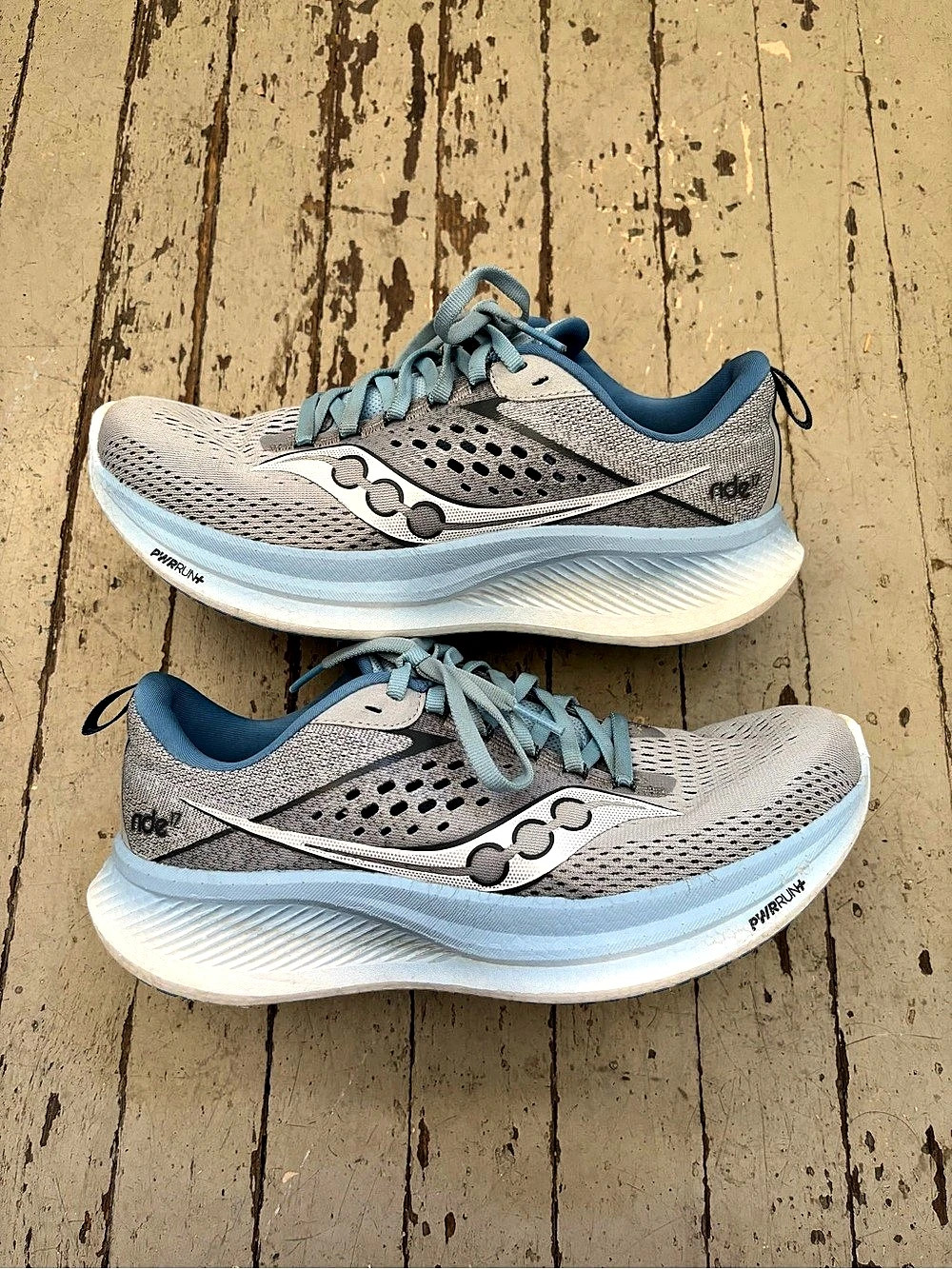 Saucony Ride 16 Women's Running Shoes Gray & Blue US 8.5
